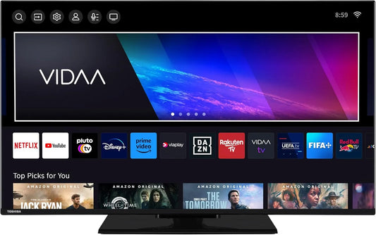 Toshiba Modell 43UV3463DAW, 43 Zoll VIDAA TV Fernseher, 4K UHD Smart TV, HDR Dolby Vision, Triple-Tuner, Bluetooth, Dolby Audio