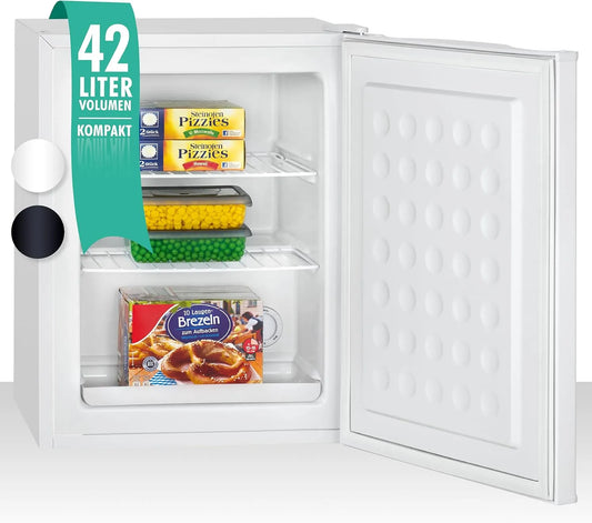 Bomann Mini-Gefrierschrank GB 7236, Gefrierbox klein mit 42L Nutzinhalt, mit 2 herausnehmbaren Gitterablagen, weiß