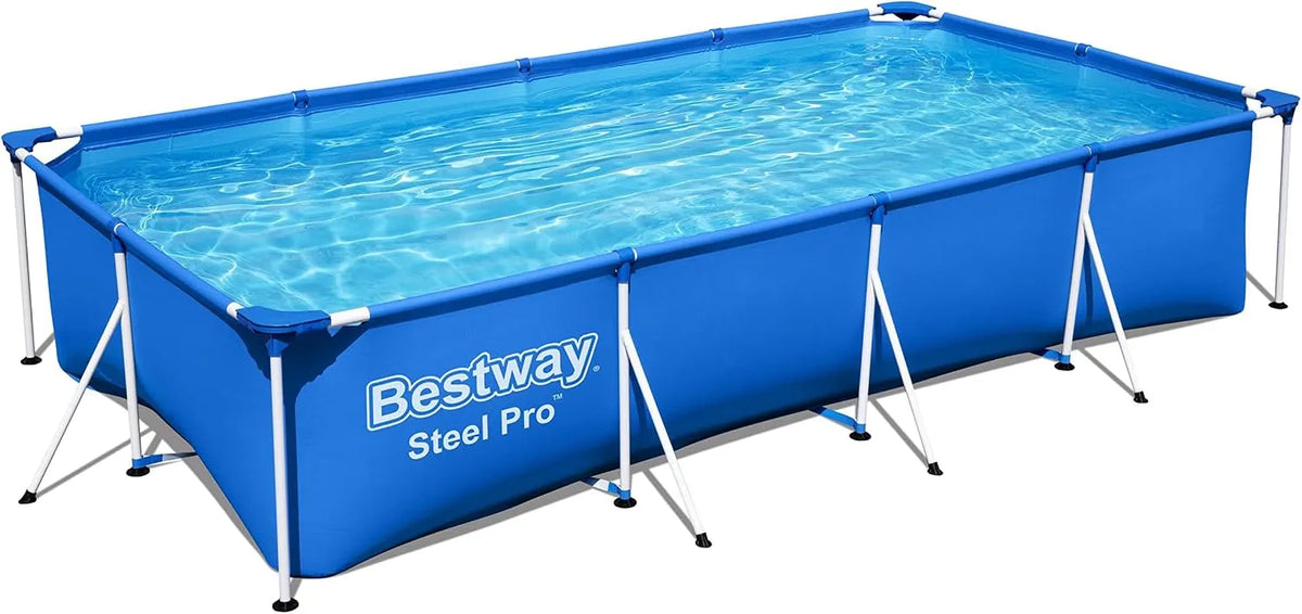 Bestway Pool, Maße 400 x 211 x 81 cm, Frame Family Splash, Steel Pro, blau