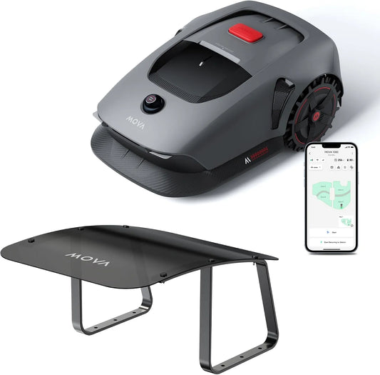 Rasenmäher MOVA 1000 3D-LiDAR Garage Combo, Mähroboter ohne Begrenzungskabel, Genaue Kartierung bis 1.000㎡, Roboter mit, App-Steuerung, U-Schnitt