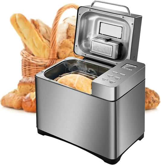 19Programme 650Watt Brotbackautomat Nuss, Spender Edelstahl Brotbackmaschine Backautomat BrotbäCker Brotbackautomaten Bread