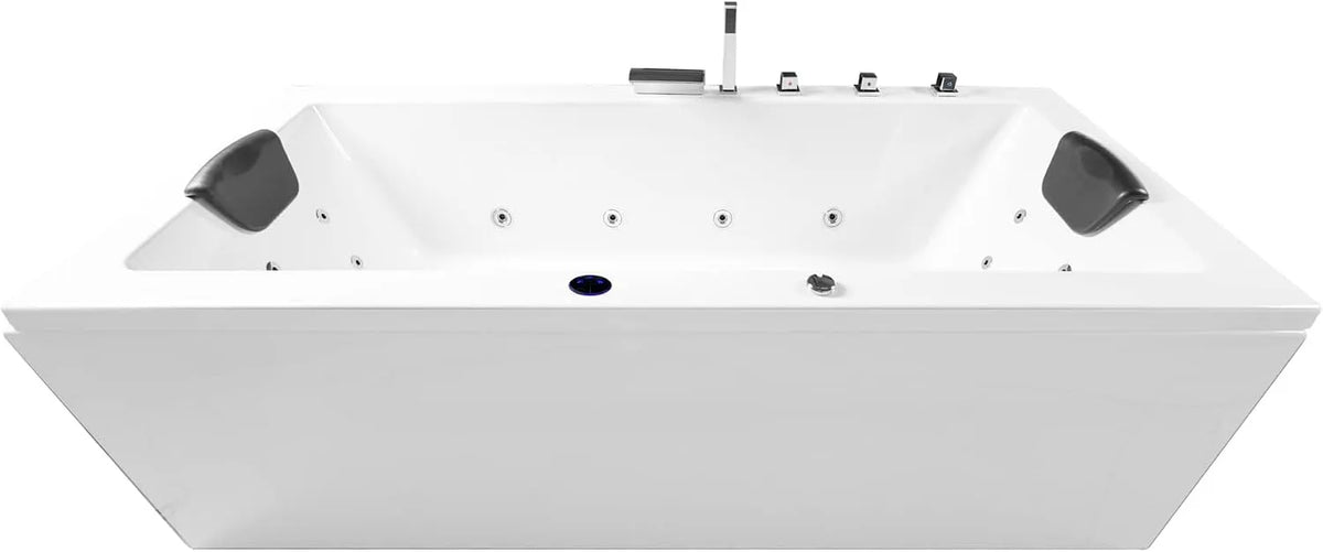 Whirlpool BASIC Indoor Badewanne Naxos mit 16 Massagedüsen, Wasserfall, LED-Ambiente