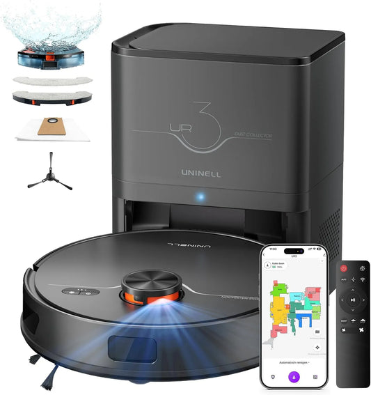 Saugroboter 180Min, Staubsauger Roboter mit Absaugstation 3.5L Laufzeit, mit wischfunktion 5000Pa, LiDAR Navigation, APP Steuerung