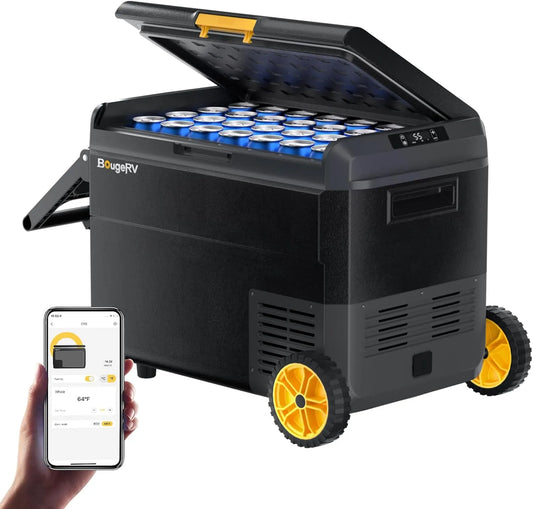 Kompressor IPX4, Gefrierbox Camping Kühlschrank Elektrisch wasserdicht für Reisen Boot Angeln -20℃, BougeRV CRS 50L Kühlbox