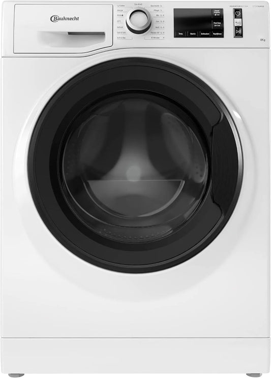 Bauknecht Waschmaschine, W Active 8A Frontbeladung, Gewicht 8kg, Energieklasse A, Dampf Programme, Stopp&Add Funktion, ProSilent-Motor
