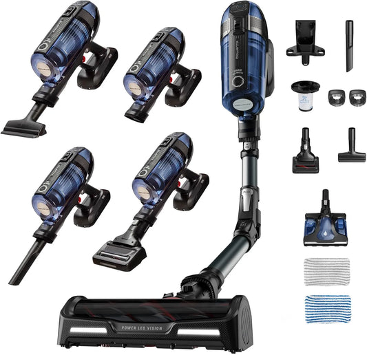 Rowenta Staubsauger RH98C8, bis zu 45 Min. Laufzeit, X-Force Flex 12.60 Aqua kabelloser Akku-Stabstaubsauger, 150 Air Watt, inklusive. Aqua Düse