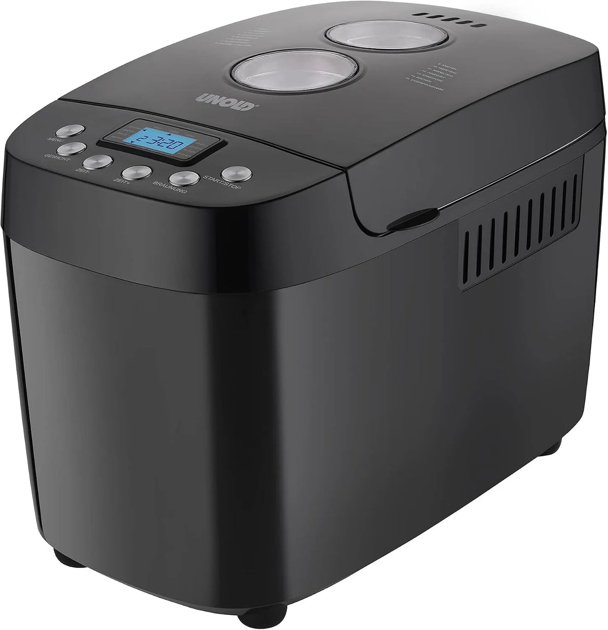 BACKMEISTER Big Black 68525 Unold, 15 Betriebsprogramme, auch für glutenfreies Brot, Waremhaltefunktion, in Schwarz, für bis zu 1.500g Brot