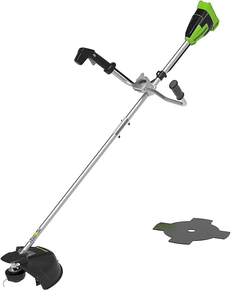 Greenworks Modell OHNE 40 V GD40BCB, 40 cm Schnittbreite, 3 Jahre, Motorradgriff, Spannung 40V Akku Freischneider mit bürstenlosem Motor, Geschirr