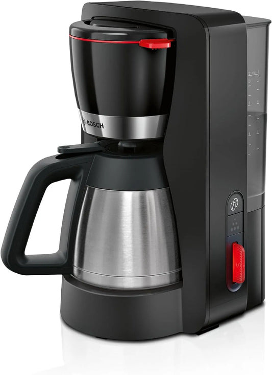 Bosch Kaffeemaschine TKA6M273, für 8-12 Tassen, Tropfstopp, Entkalkungsprogramm, in Schwarz matt, Filterkaffeemaschine MyMoment, Thermokanne 1 L