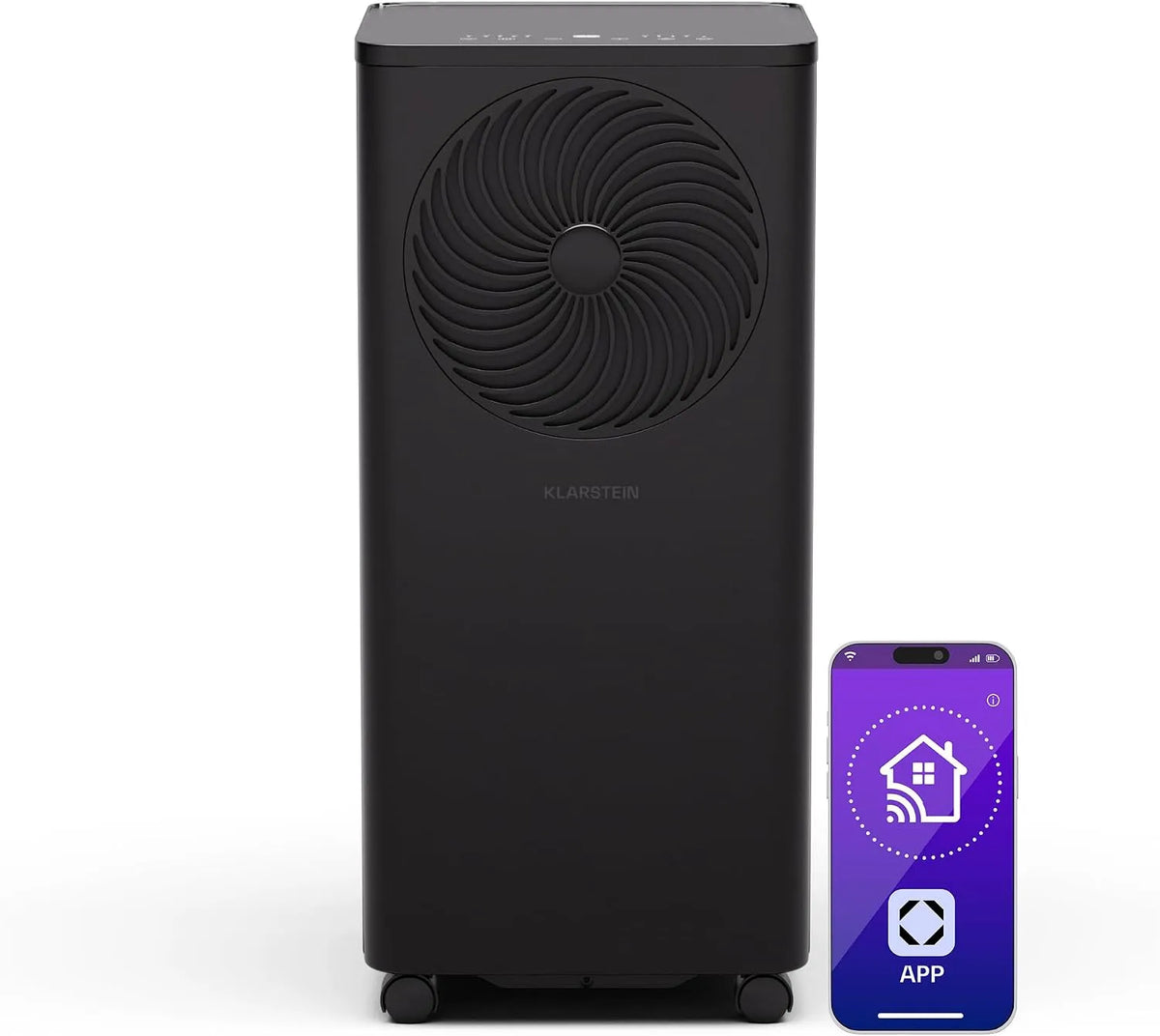 Klarstein Klimaanlage, Aero Ring Mobile, 9000 BTU, 3-in-1: Kühlen, Für Räume bis 31 m², R290, Leichtgängige Rollen, Smart App & Sprachsteuerung