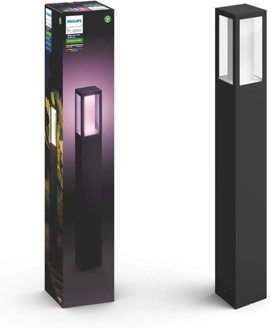 Philips Hue White & Color Ambiance Impress Outdoor Wegeleuchte, Dimmbare Gartenbeleuchtung mit 16 Mio. Farben, Fassungsvermögen 1.180 lm