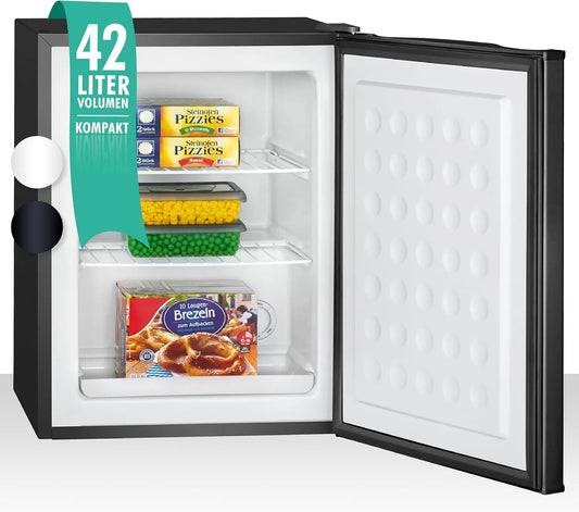 Bomann Mini-Gefrierschrank GB 7236, Gefrierbox klein mit 42L Nutzinhalt, mit 2 herausnehmbaren Gitterablagen, in Schwarz