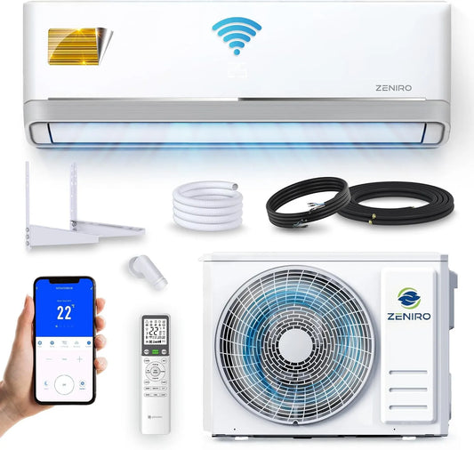 Klimaanlage Split, 18000 BTU 5,3kW, bis 85m², WiFi & App 4D AirFlow Auto Reinigung inklusive. Montagematerial +3m Leitungen, Heizfunktion