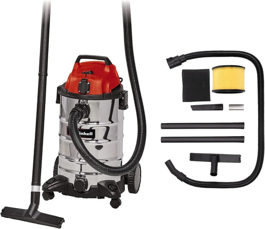 Einhell Wet Dry Vacuum Cleaner 1,500 W TC-VC 1930 SA, Fassungsvermögen 30 L, Plastic Hose 2.5 m, Blower Connection, Cable Holder, Accessory Holder