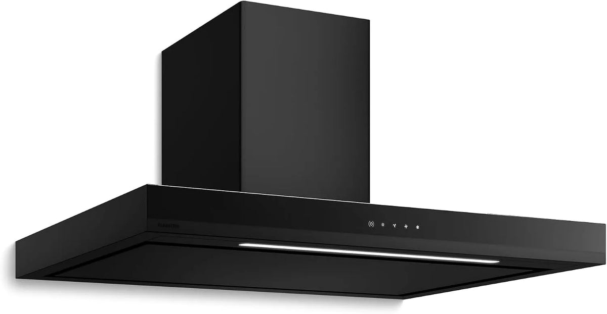 Klarstein Dunstabzugshaube, Velaire 90 cm, 595 m³/h, A++ Energieeffizienz, Touch-Bedienung, LED, leise, Wandhaube, Aluminium- & Aktivkohlefilter