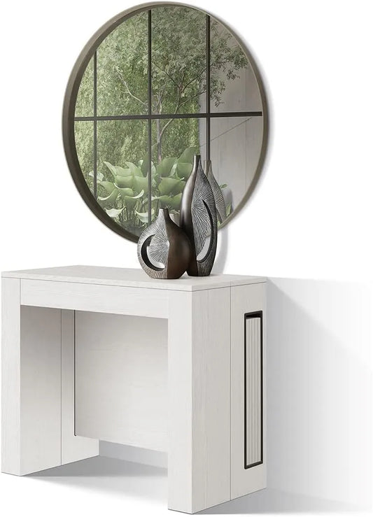 Modell Ausziehbarer Konsolentisch Paola Id_1979 PAZZO DESIGN, 45-300 cm, für bis zu 12 Personen, Mit Verlängerungen, Weiß Esche, Rechteckig