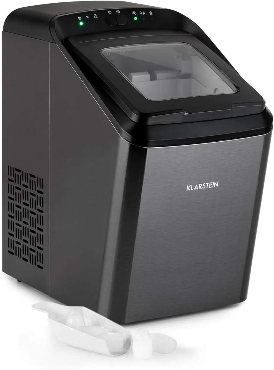 Klarstein Eiswürfelmaschine Klein, Fassungsvermögen 2,9 L Eiswürfelbereiter, Eiswürfelmaschine für 15 kg Große und Kleine Eiswürfel