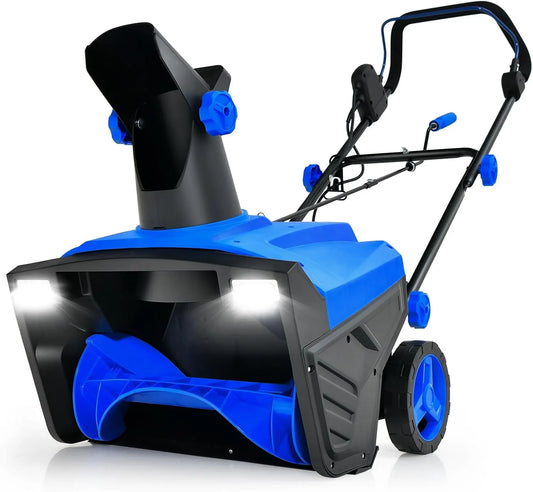 Costway Schneefräse, Elektro 2300W mit LED-Leuchten & 15 A Motor, 50 cm Arbeitsbreite, 25 cm Arbeitshöhe, Blau