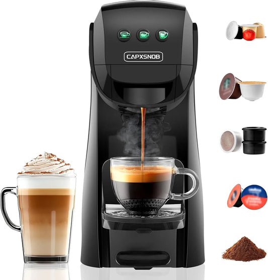 Nespresso Kaffeemaschine Warriors1, 5 in 1 Multi Kapselmaschine für OL, Fassungsvermögen 0,82 L, 20 bars, Dolce Gusto, Lavazza A Modo Mio