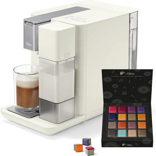 Tchibo Qbo, Milchschaum auf Knopfdruck mit abnehmbarem Milchtank 300ml, Espresso, Caffè Crema, White Cashmere