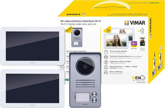 Modell 2-Taste Videosprechenalagen-Set enthält Freisprech-Touchscreen-Videohaustelefon LCD und WLAN-Verbindung K40956 7in VIMAR, 2 Familien