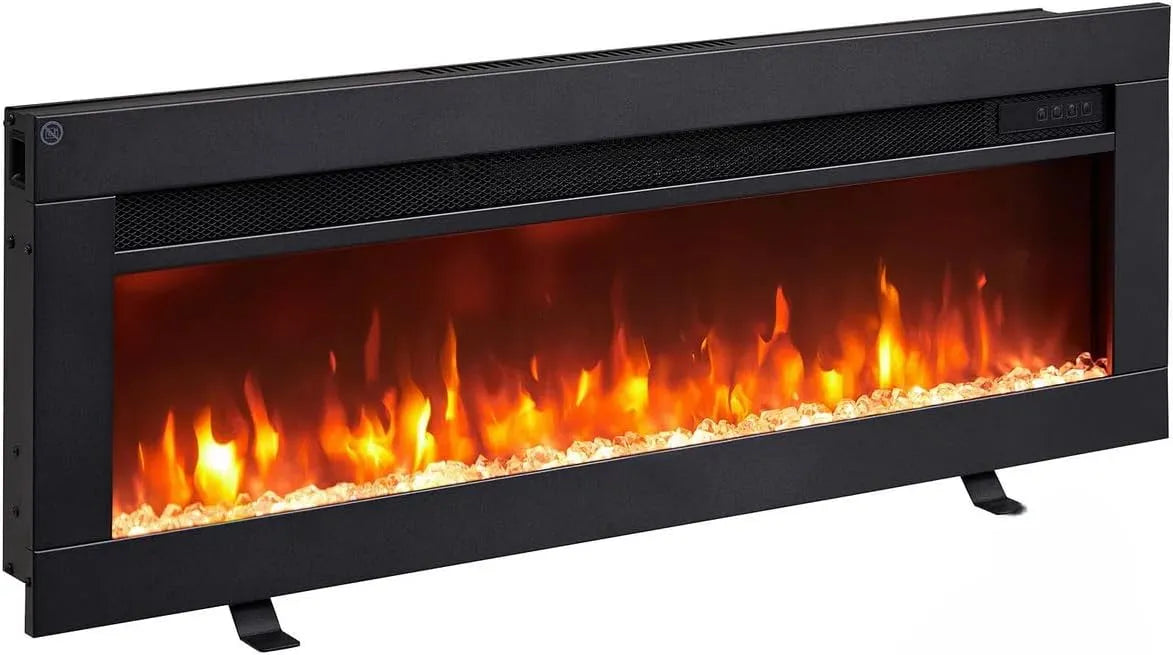 Elektrokamin 3D-Flammeneffekt, BALDERIA Agnes 36, Stand, Wand- oder Einbaukamin, Heizung, Timer, Fernbedienung, in Schwarz