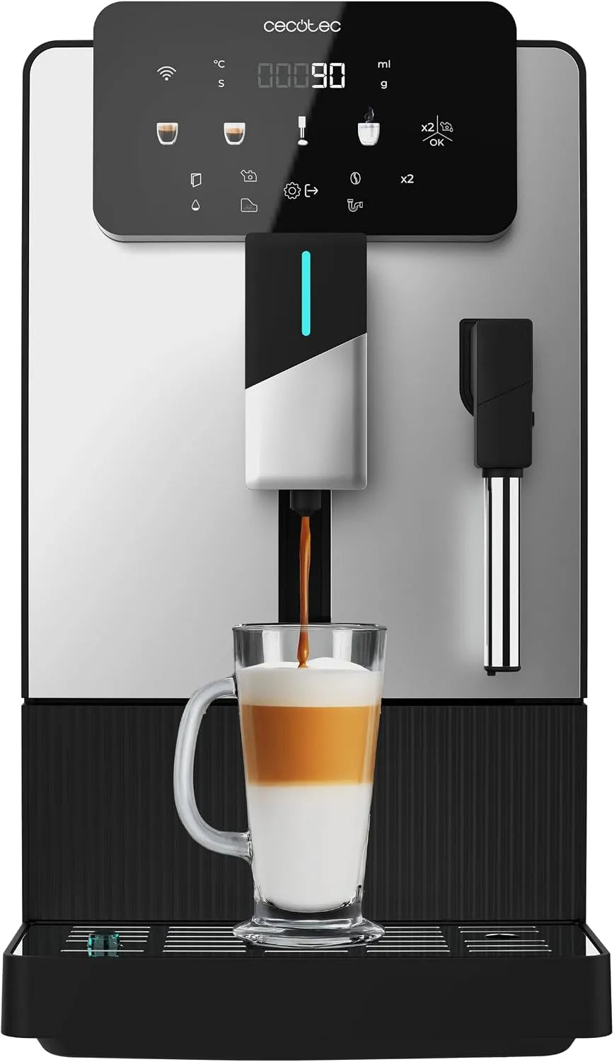 Cecotec Kaffeevollautomat, Fassungsvermögen 1,1L Wassertank, Kompakte mit Dampferzeuger Cremmaet Steam Latte Art. 19 Bar, 5 Stufen, Thermoblock