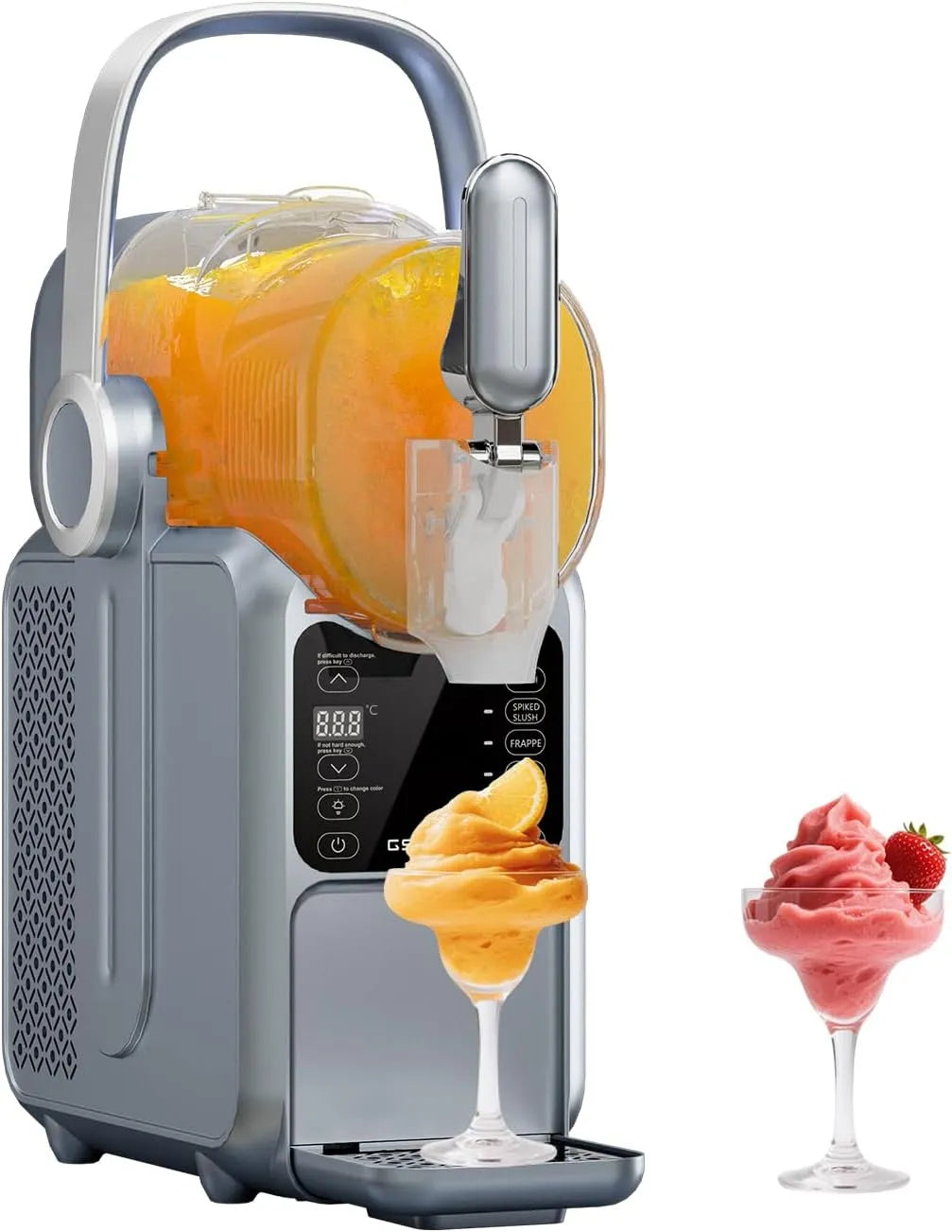 Slush-Maschine, kein Eis nötig, Fassungsvermögen 3L, 5 voreingestellte Modi für Margaritas, Echtzeit-Temperaturanzeige, Frappés, Milchshake