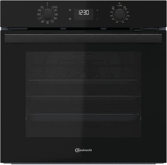 Bauknecht Backofen BBA285HU1K, Einbau-Heissluftbackofen mit 12 Funktionen, Breite 60 cm, Fassungsvermögen 71l, 1-fach Teilauszug, SmartClean