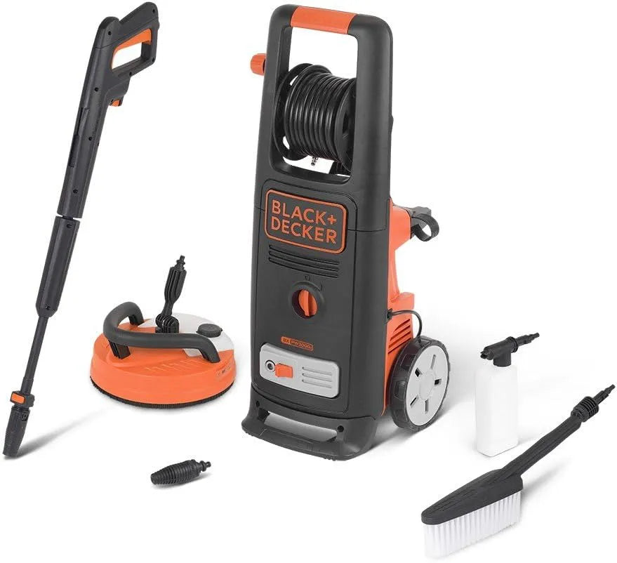 Black+Decker Hochdruckreiniger BXPW2000PE, Leistung 2000 W, 140 bar, 440 l/h, mit Patio Cleaner Deluxe und Feste Bürste
