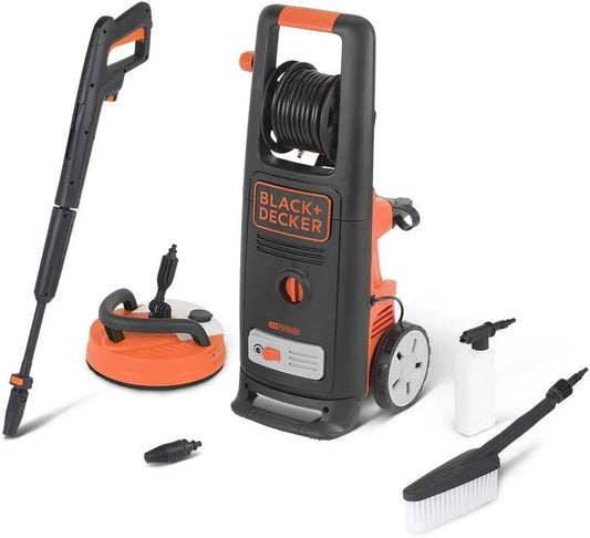 Black+Decker Hochdruckreiniger BXPW2000PE, Leistung 2000 W, 140 bar, 440 l/h, mit Patio Cleaner Deluxe und Feste Bürste