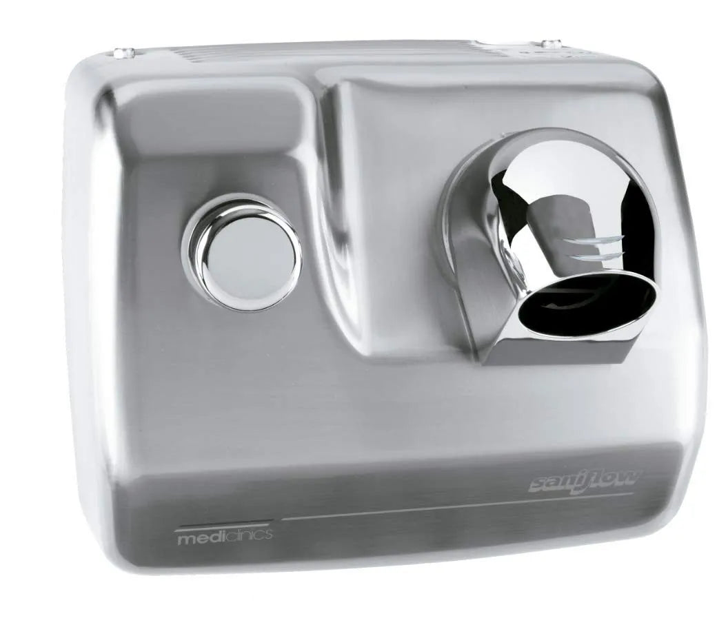 Modell ALL Mediclinics Haartrockner mit Druckknopf CARE 12009 SC0088HCS ALL CARE, Wandmontage, mit drehbarem Aufsatz, Edelstahl Optik