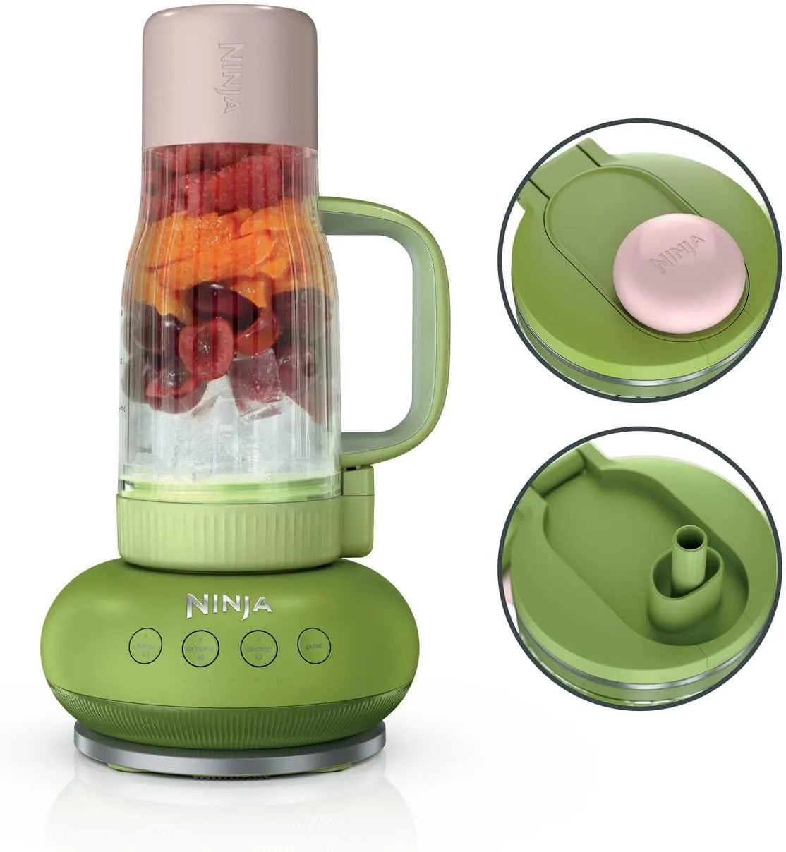 Ninja Modell DB351EUGN, 3 voreingestellte Auto-Modi, BlendBoss Mixer mit tragbarem Becher, Mixgerät mit abnehmbarem Reisebecher, Wassermelone-Kaugummi
