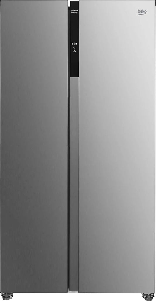 Beko Modell GNO5324XPN, Fassungsvermögen 532 l Nettovolumen, Fassungsvermögen 347 l Kühlen, Fassungsvermögen 185 l Gefrieren, Side-By-Side, NoFrost