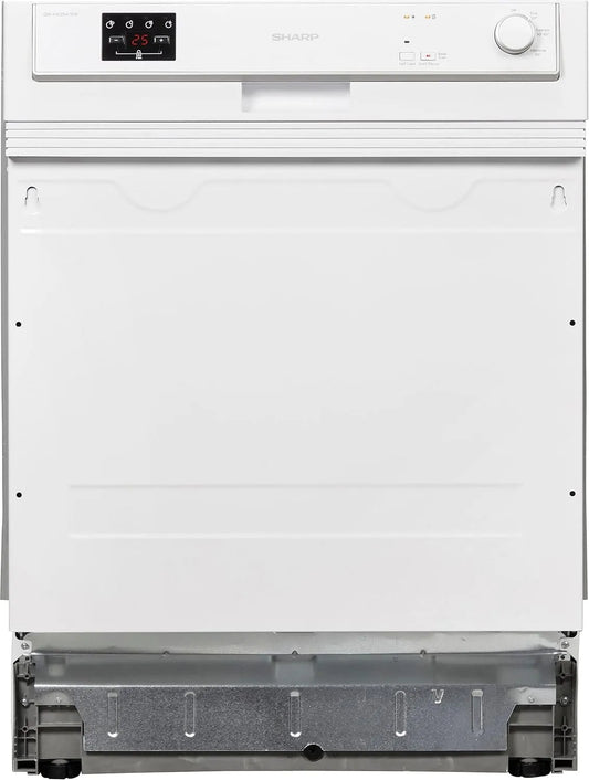 Sharp Geschirrspüler QW-HX12S47EW-DE, 3 Betriebsprogramme mit 50 min. Kurzprogramm, Breite 60 cm, 13 Maßgedecke, Weiß, Teilintegriert