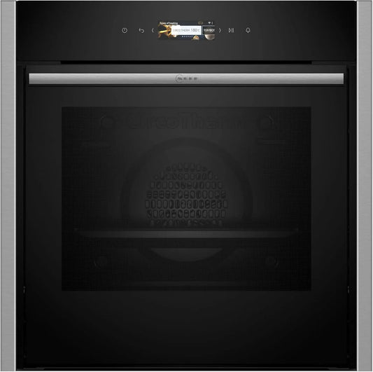 Neff Backofen B54CR31N0 N70, Einbau, Slide&Hide, Automatikprogramme, Edelstahl, Integrierbarer 60 x 60cm, Made in Germany, Full Touch TFT-Display