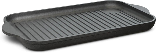 Induktionskochfeld, Hoffmann Aluguss Grillplatte Induktion 37x23 cm Innenmaß I Beschichtete Bratplatte I