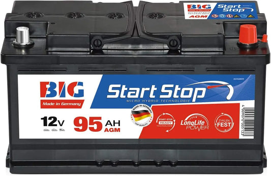 AGM Autobatterie, Spannung 12V 95Ah 950A BIG Start-Stop Batterie statt 100Ah 92Ah 90Ah