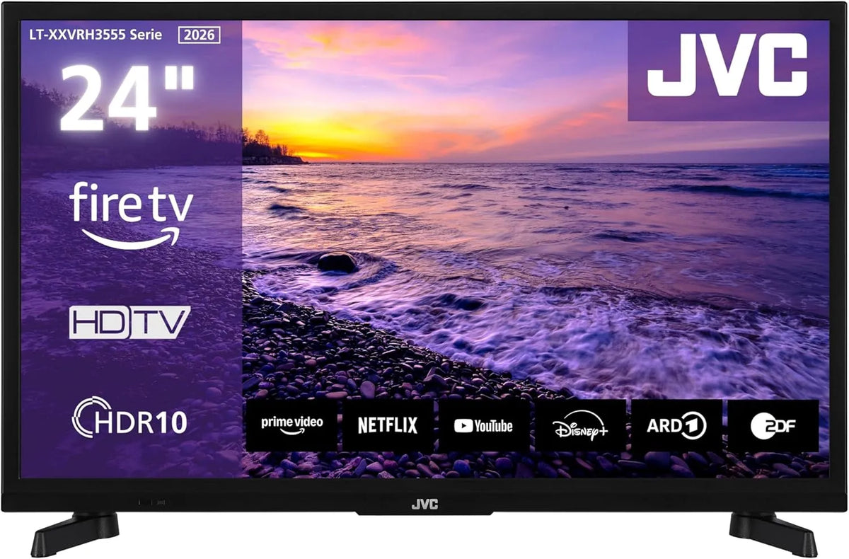 Modell 24 Zoll Fire TV HD-Ready LT-24VRH3555 JVC Fernseher, Smart TV HDR Fernseher, LED TV, 2026, mit Alexa Sprachsteuerung und Triple Tuner