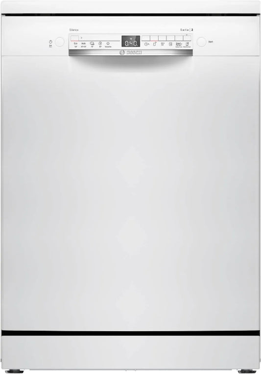 Bosch Geschirrspüler SMS2HTW08E, Breite 60 cm, bestätigte Hygieneleistung, Favoritenprogramm, AquaStop, Weiß, Serie 2 Freistehender, Smart Start