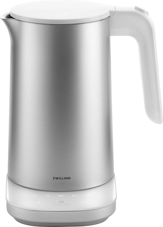 Wasserkocher ZWILLING ENFINIGY, Pro mit 6 Temperatureinstellungen, 1850 Watt, Fassungsvermögen 1 Liter, Warmhaltefunktion, Edelstahl-Behälter, Silber