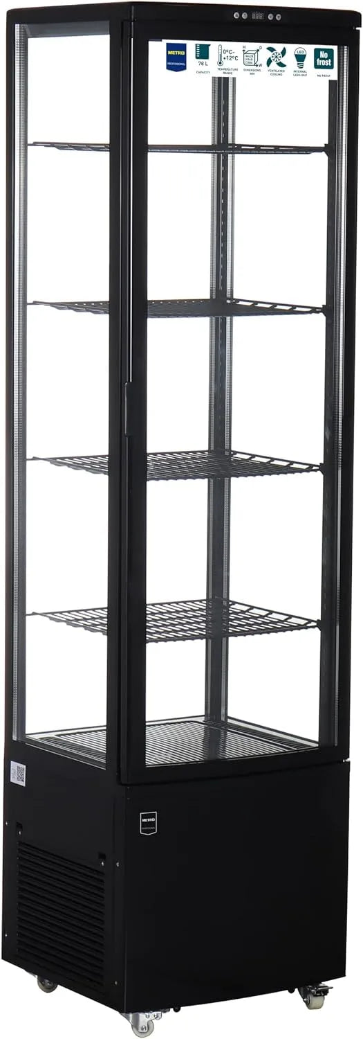 Modell Panorama Kühlvitrine GGC3270B METRO Professional, Fassungsvermögen 270 L, 4 verstellbare Einlegeböden, Kunststoff, Glas, LED-Innenbeleuchtung