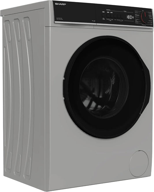 Sharp Waschmaschine ES-PRO714WA-DE 1400, Gewicht 7 kg, Frontbeladung, min, Aquastop, WIFI, Dampftechnologie, Silber