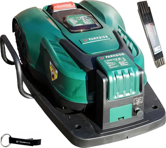 Parkside HEADNMORE Bundle PAMRS 1000, Spannung 20V Mähroboter Smart +Zollstock u. Schlüsselanhänger