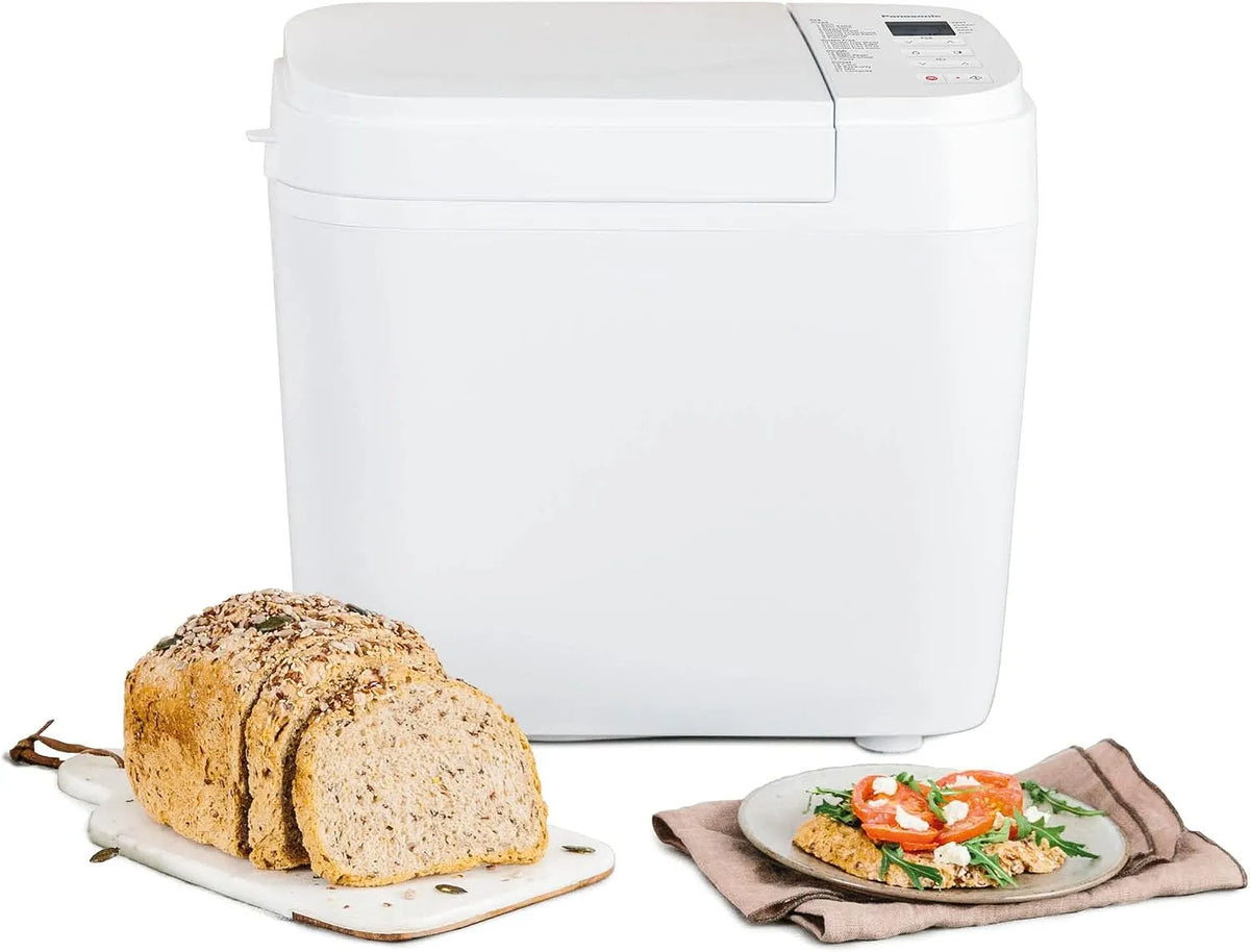 Panasonic Modell SD-B2510W, 21 automatische Programme, 13 Stunden Zeitvorwahl, horizontales Design, Weiß, 4 glutenfreie Programme, LCD-Display