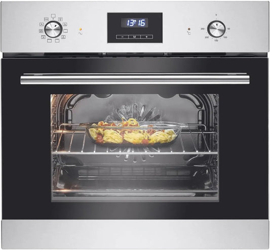 Bomann Grill EBO 7911, Oven mit 9 Backofen-Funktionen & aushängbarer Tür, 250°C Bereich & Touch Control, Heißluft & Ober, inox, Backofen 56L