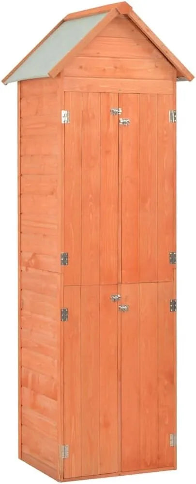Geräteschuppen, aus Holz 71x60x213 cm mit wasserdichtem Polyesterdach, kompakter Lagerraum für Werkzeuge und Geräte, einfach zu montieren