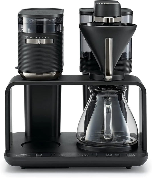 Melitta Kaffeemaschine, in Schwarz-silber, EPOS mit Mahlwerk