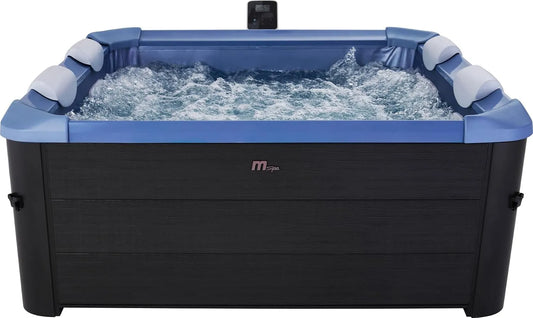 Whirlpool MSPA Oslo Saphire, Maße 160x160x65 cm, Aufblasbarer Outdoor für 6 Personen mit 120 Massagedüsen, 8 Hydrodüsen, PTC-Heizung, LED