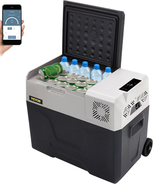 Vevor Kompressor, Fassungsvermögen 40L Autokühlschrank kühlbox Edelstahl Urlaub Isolierbox Mini Kühlschrank Kühlbox Auto und Steckdose